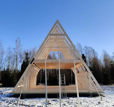 Casa Alpina con nieve casa prefabricada de madera